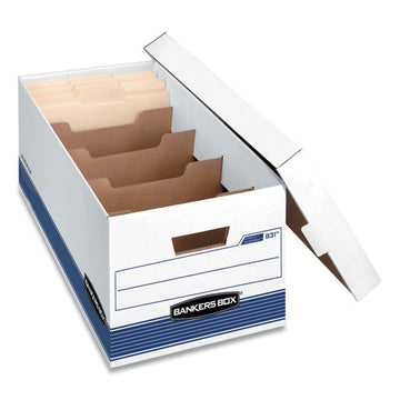 Bankers Box® Stor-file Medium-duty Storage Boxes With Dividers, Letter Files, 12.88" X 25.38" X 10.25", White-blue, 12-carton freeshipping - TVN Wholesale